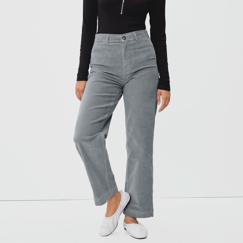 Everlane | The Corduroy Wide-Leg Pant | Smoke | Size 10 | Lightly Worn